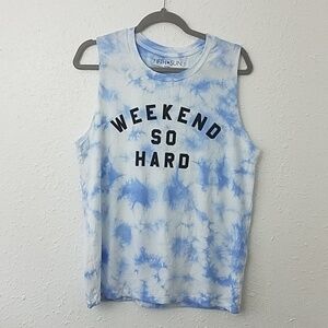 𝅺fifth sun Large tie dye weekend so hard graphic tank top